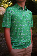 Men's Green Golf Cart Polo