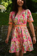 Pretty in Pink Floral Dress Plus