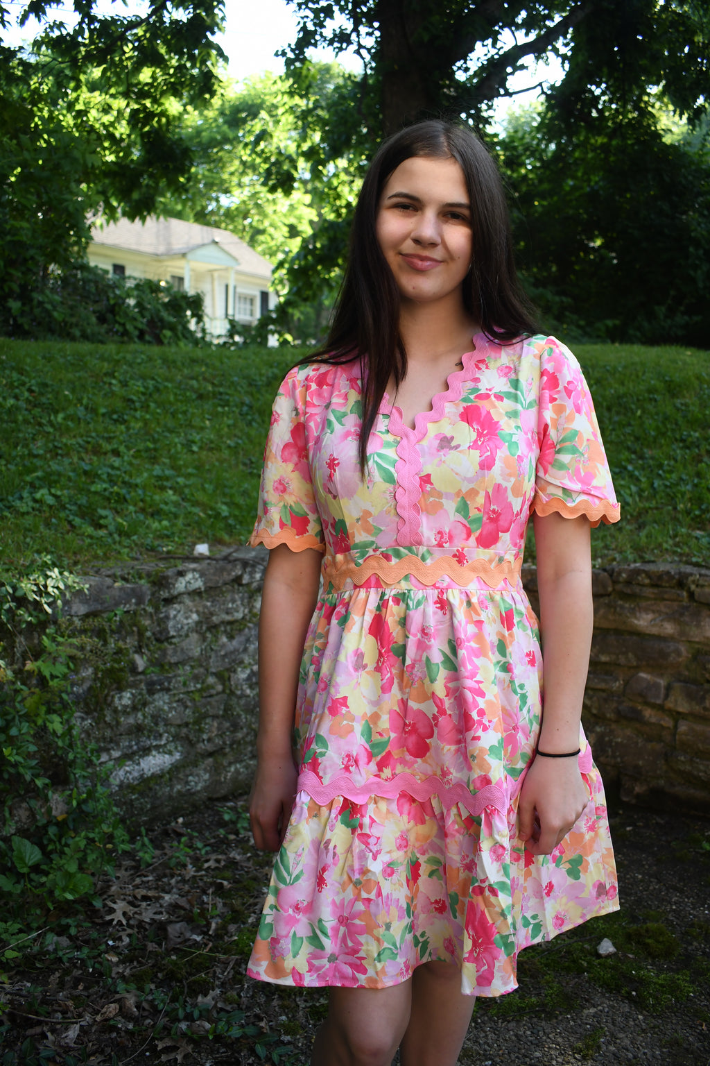 Pretty in Pink Floral Dress Plus