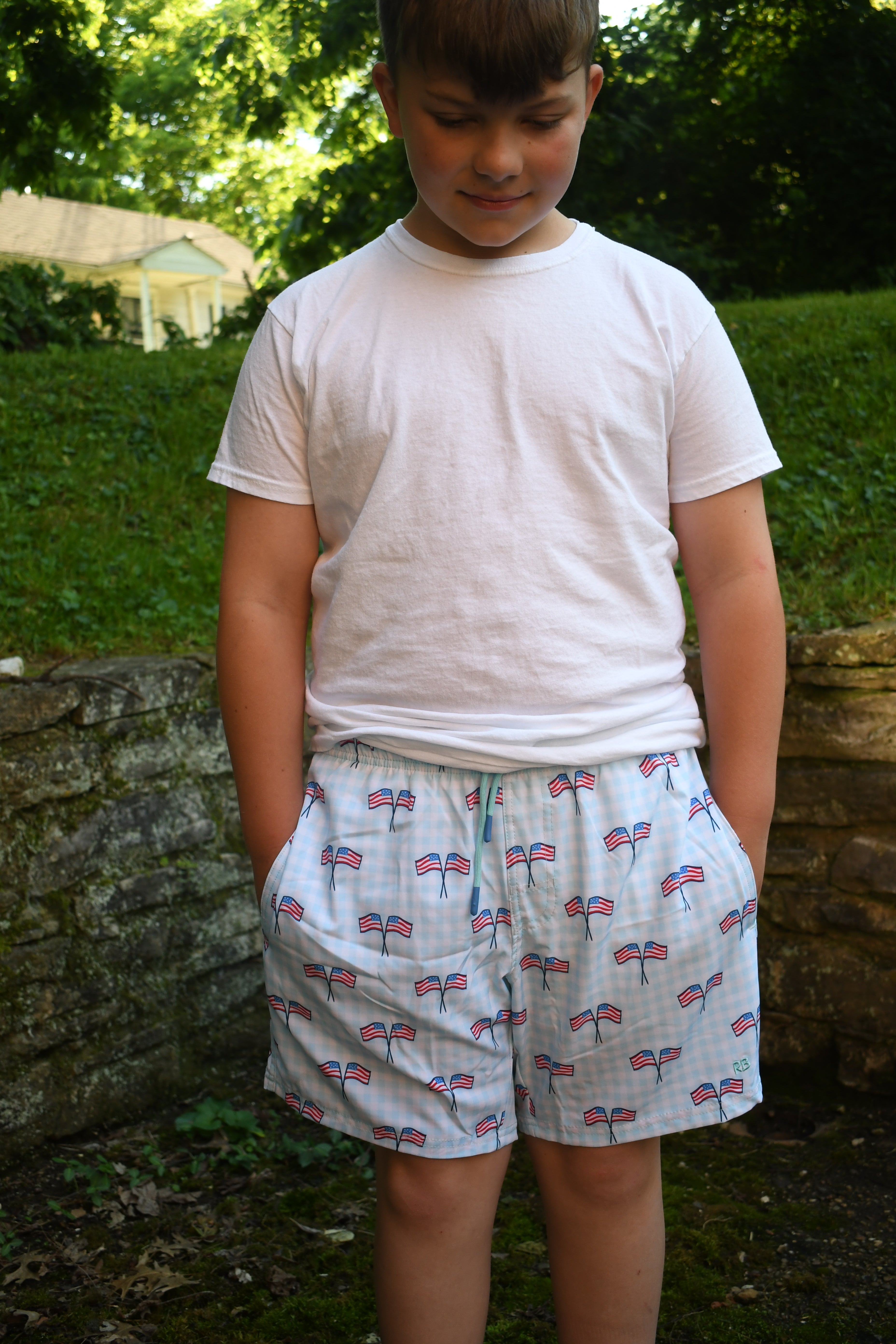 Youth American Flag Swim Shorts