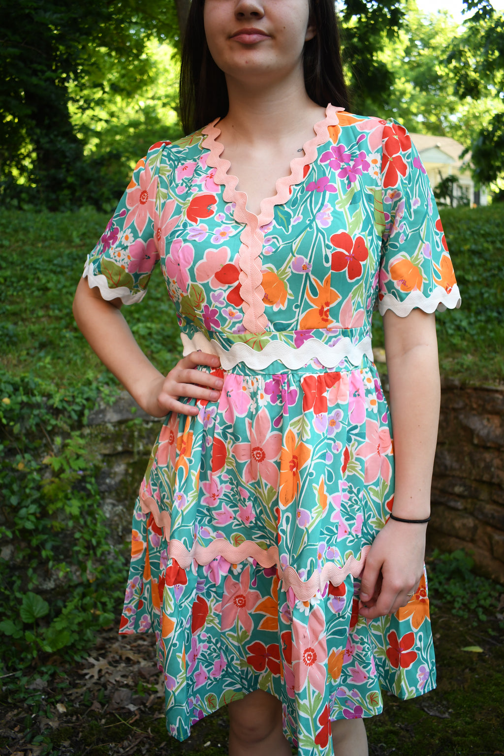 Garden Party Green Floral Dress