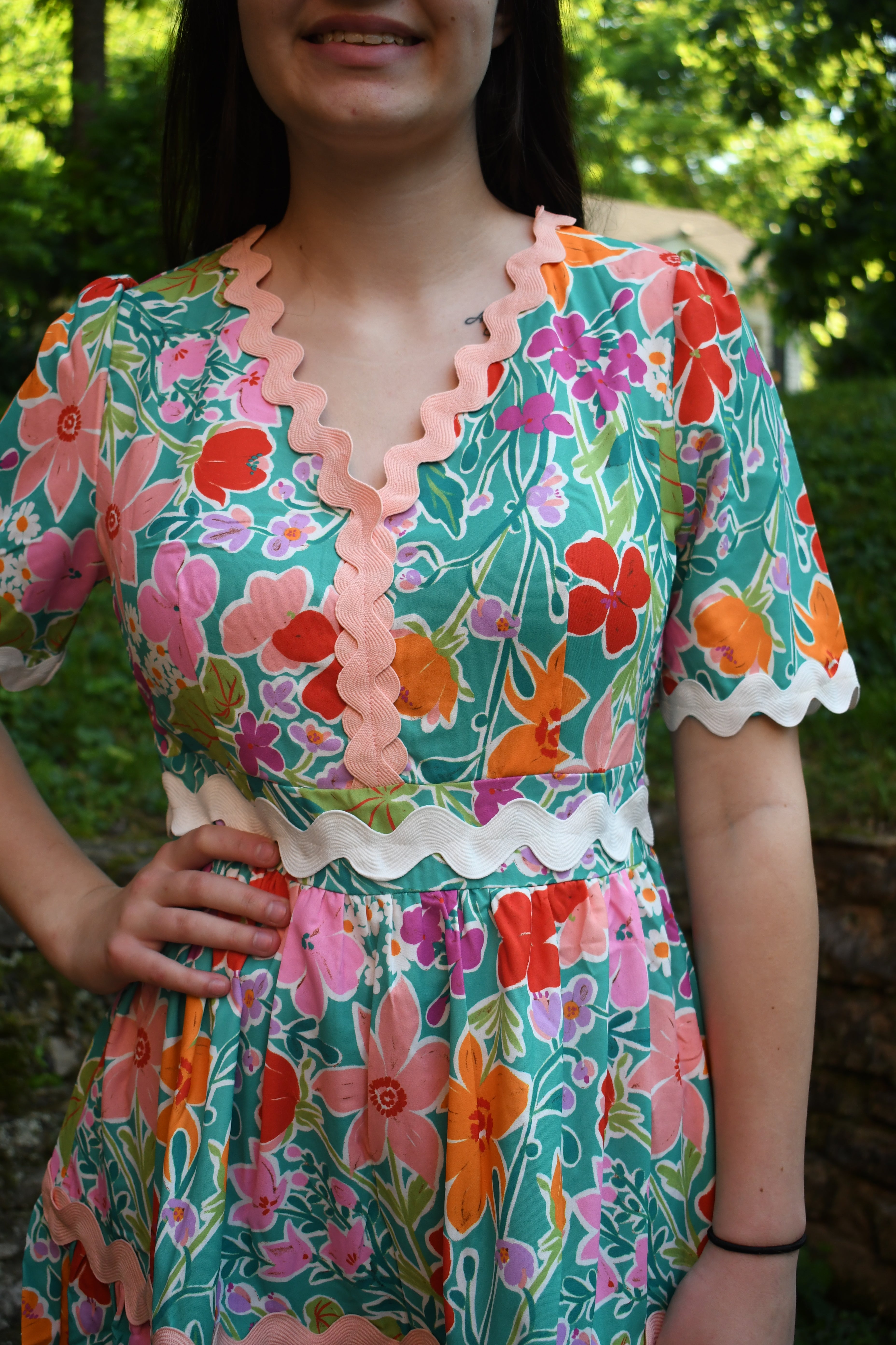 Garden Party Green Floral Dress