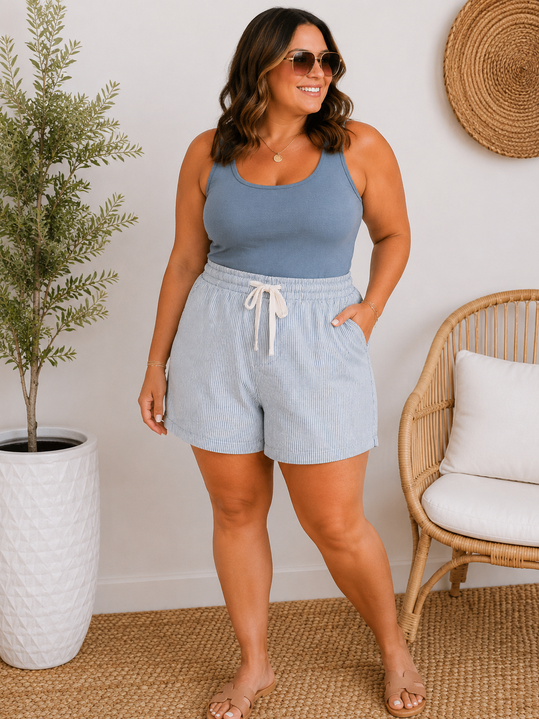 Blue Skies Stripe Shorts