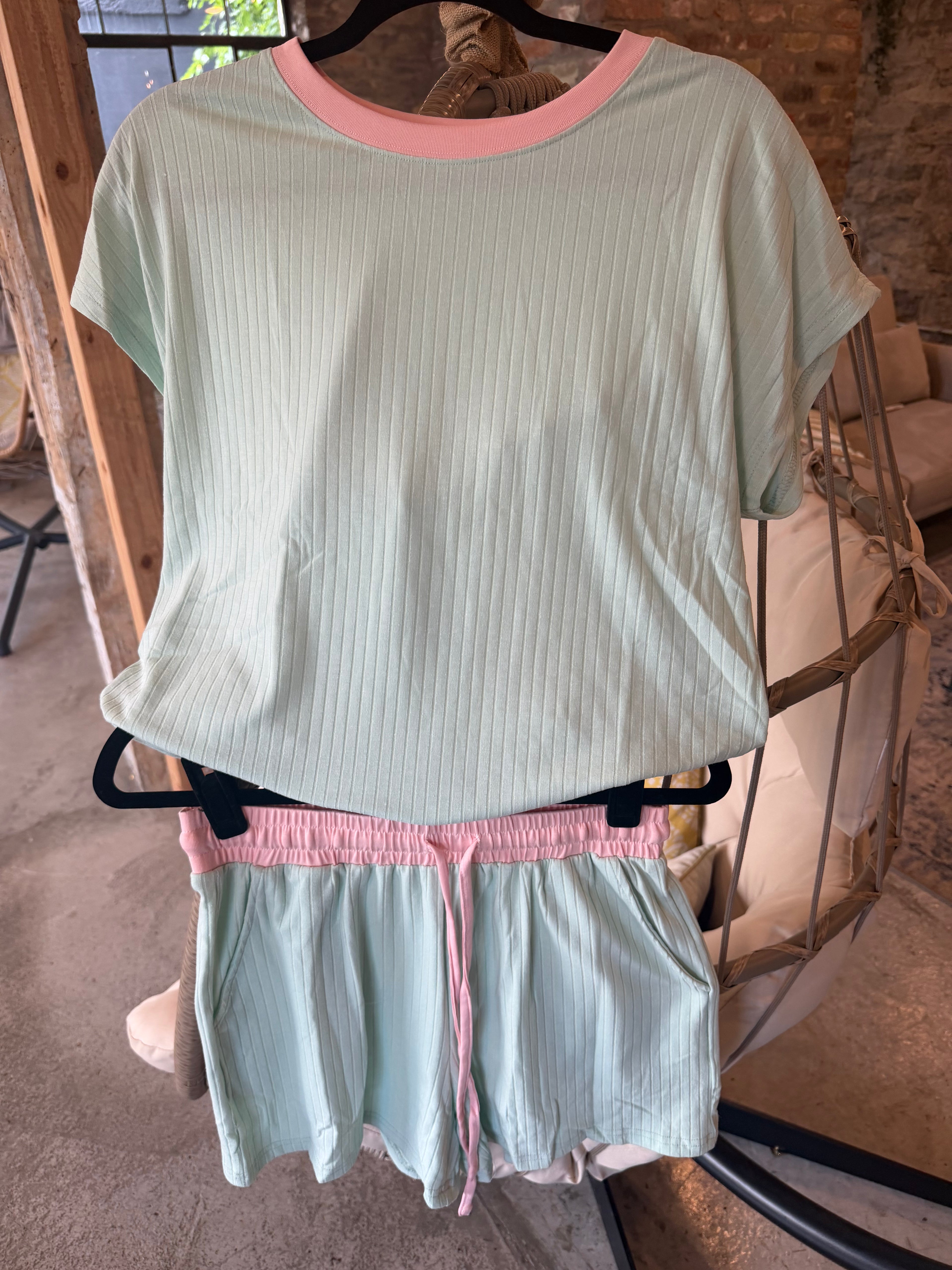 Mint to be women’s lounge set Regular and Plus